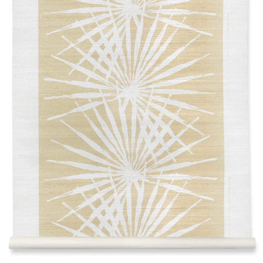 Palmetto Stripe Metallic Grasscloth - Reverse