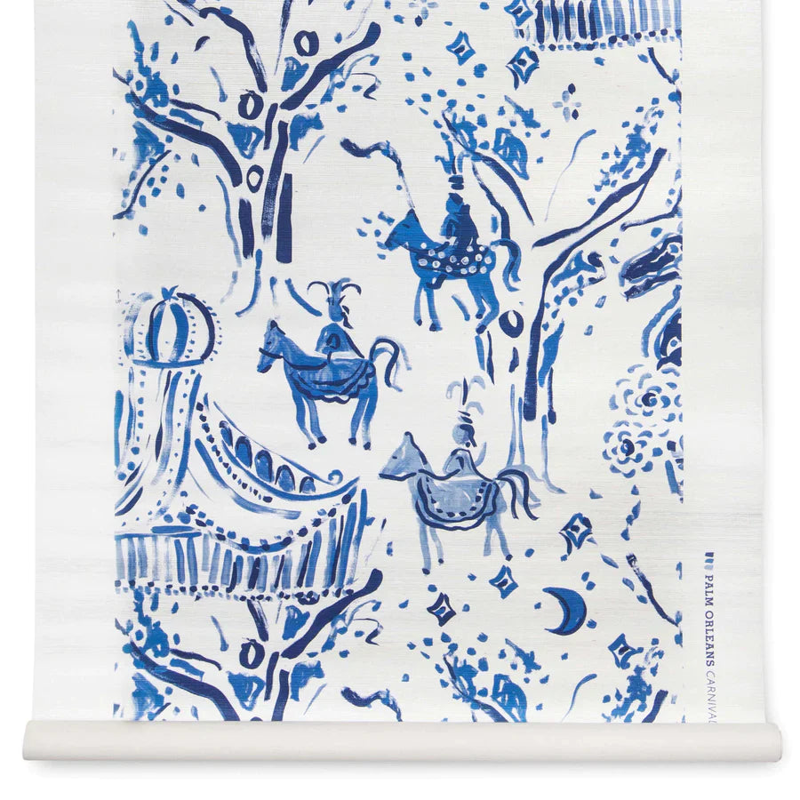 Carnival Toile Metallic Grasscloth