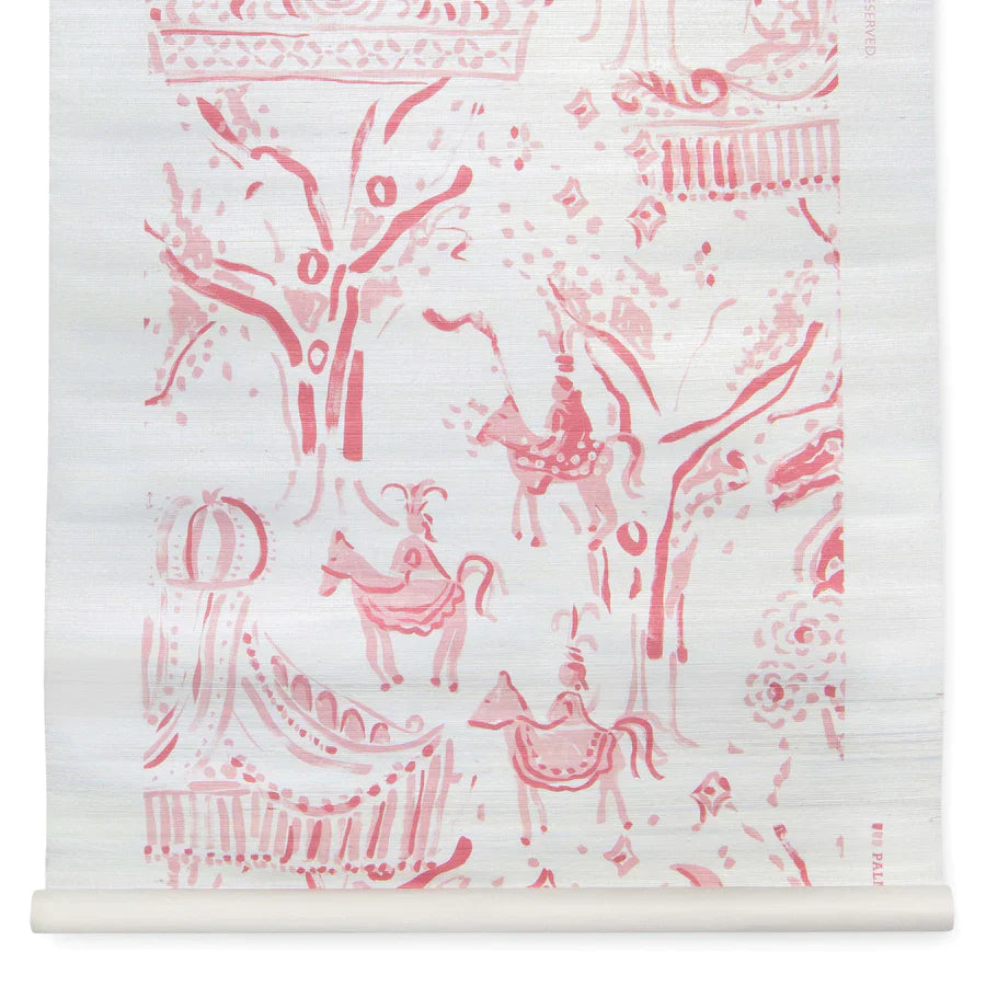 Carnival Toile Metallic Grasscloth