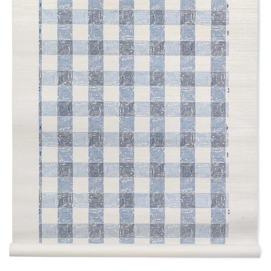 Painter's Gingham Metallic Grasscloth