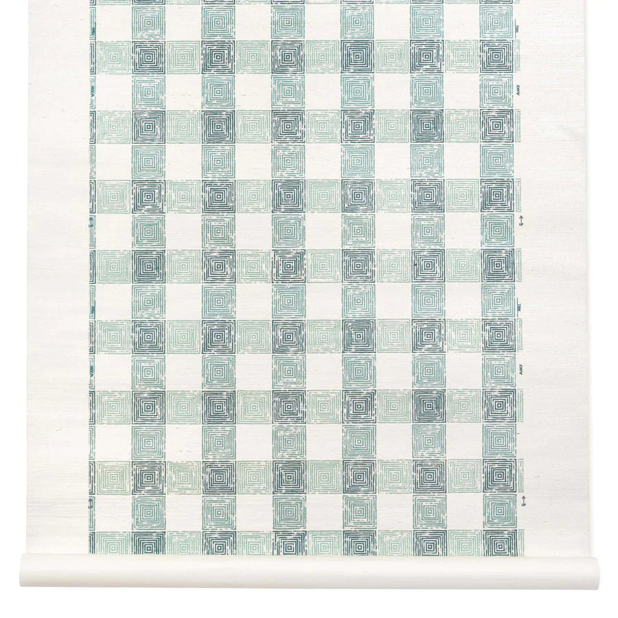 Painter's Gingham Metallic Grasscloth